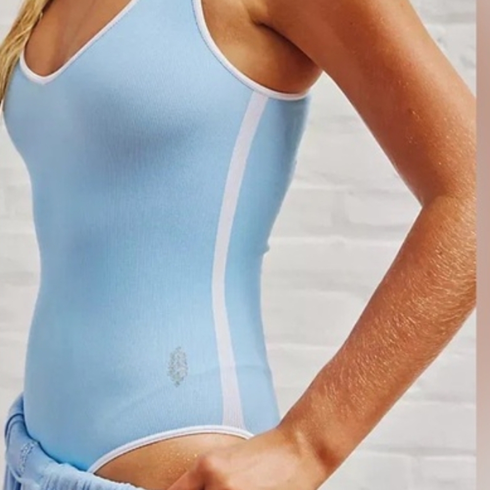 Free People Sky Blue Bodysuit